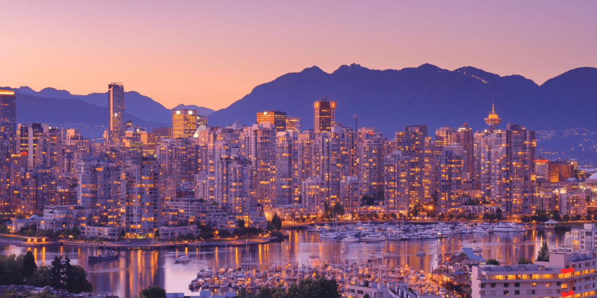 Concrete Giants at Dusk: Skyscrapers Against a Painted Sky